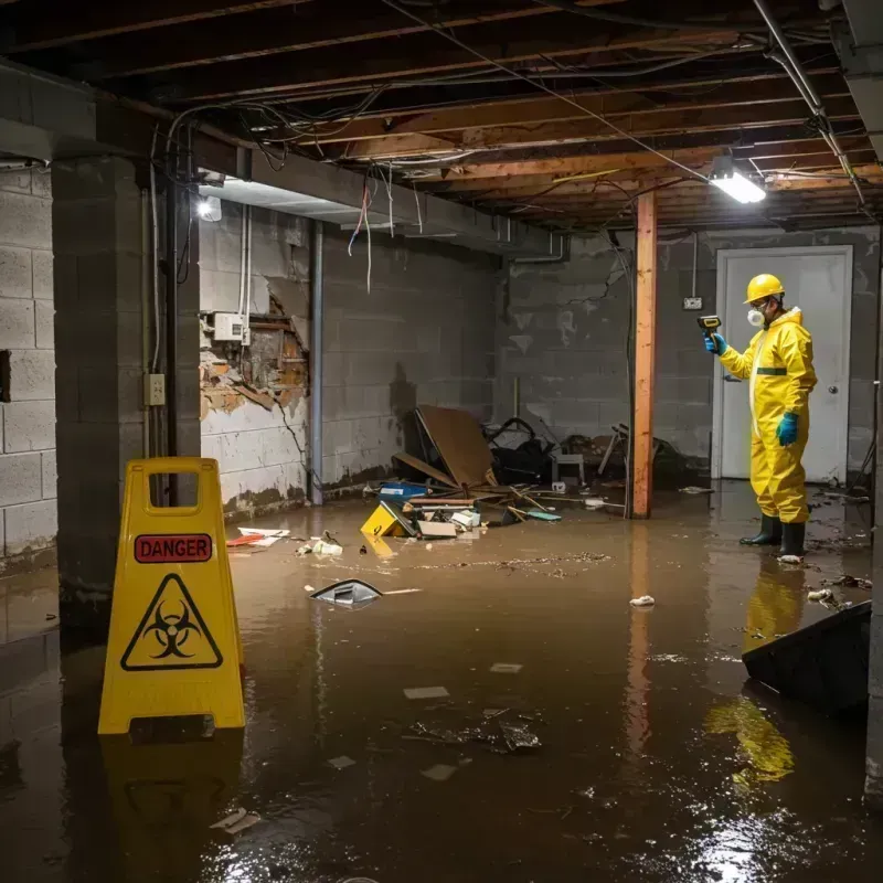 Flooded Basement Electrical Hazard in Richmond, IL Property